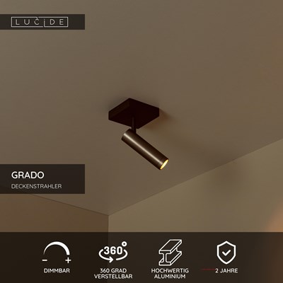 Lucide GRADO - Deckenstrahler - 1xGU10 (MR11) - Grauguss